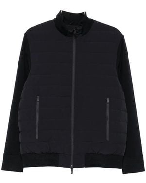 Emporio Armani Quilted Panel-Sleeve Jacket - Black