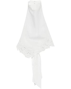 SIR. Broderie-Anglaise Halterneck Blouse - White