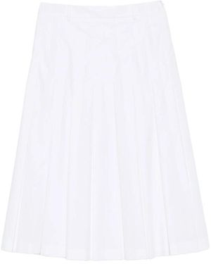 Vivetta Pleated Midi A-Line Skirt - White