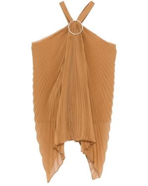 Max Mara Mxevalzer Ring Pleated Top - Brown