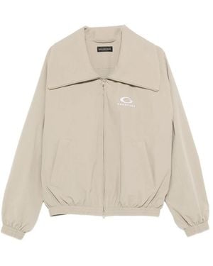 Balenciaga Logo Zip Jacket - Natural