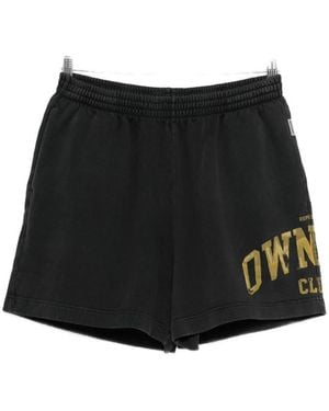 Represent Logo-Print Track Shorts - Black