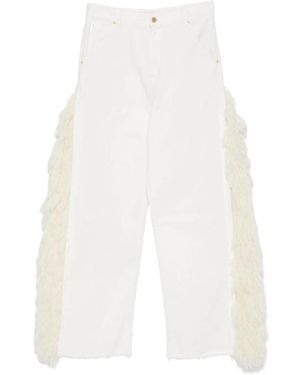 DARKPARK Fringed Raw-Hem Jeans - White