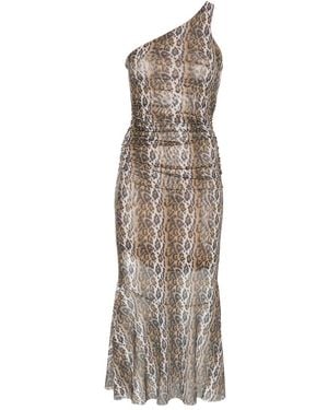 House Of Sunny Ruched One-Shoulder Dress - Natural