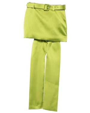 Self-Portrait Belted Bow-Detail Mini Skirt - Green