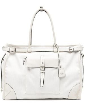 Prada Neutrals Tote Bags - White