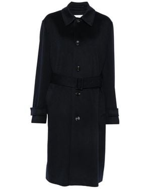 Lardini Belted Button-Up Coat - Black
