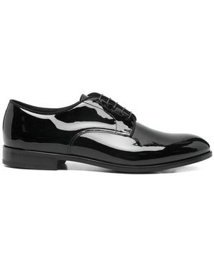 Doucal's Patent-Leather Derby Shoes - Black
