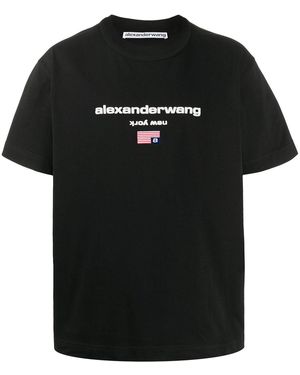 Alexander Wang Flag Detail Logo T-shirt - Black