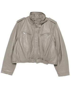 Gestuz Leva Leather Jacket - Grey