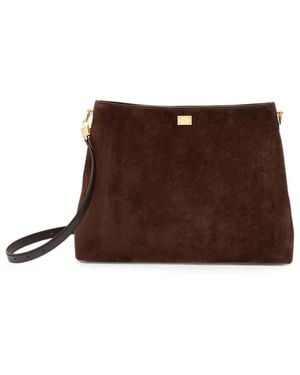 Dolce & Gabbana Large Vittoria Suede Cross Body Bag - Brown