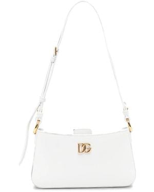 Dolce & Gabbana Logo-Plaque Shoulder Bag - White
