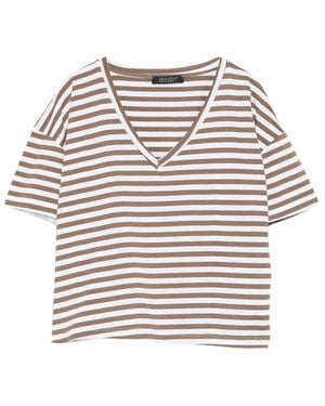 Aragona Striped V-Neck T-Shirt - White