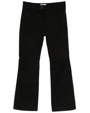 Ernest W. Baker Suede Flared Trousers - Black