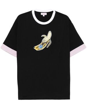 Charles Jeffrey Banana-Print Crew-Neck T-Shirt - Black