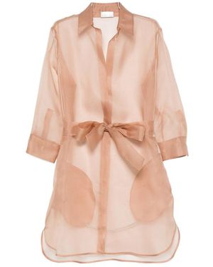 Mazzarelli Organza Sheer Shirt - Pink