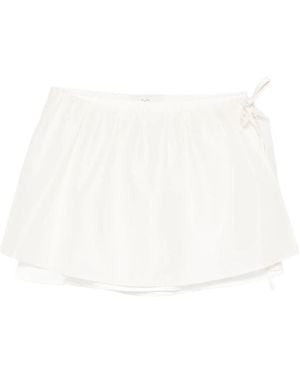 DUNST Drawstring Layered Mini Skirt - White