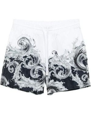 Versace Jeans Couture Baroque-Print Drawstring Shorts - White