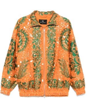 Etro Sequin-Embellished Bomber Jacket - Orange