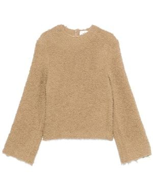 Séfr Frayed-Edge Crew-Neck Jumper - Natural