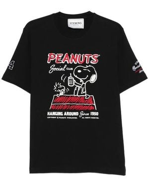 Iceberg Peanuts-Embroidered T-Shirt - Black