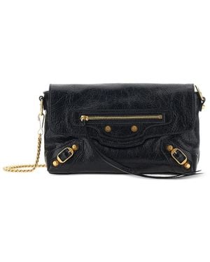 Balenciaga Le City Leather Clutch Bag - Black