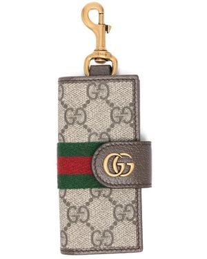 Gucci Ophidia Logo Stripe Keyring - Metallic