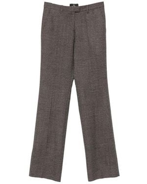 Etro Check Straight-Leg Pants - Gray