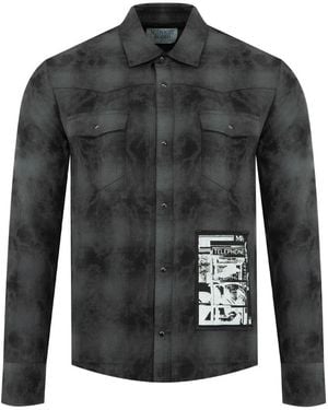 MIDNIGHT RODEO Flannel -Pached Shirt - Black