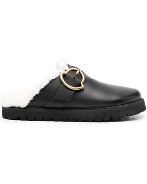 Moncler Bell Leather Mules - Black