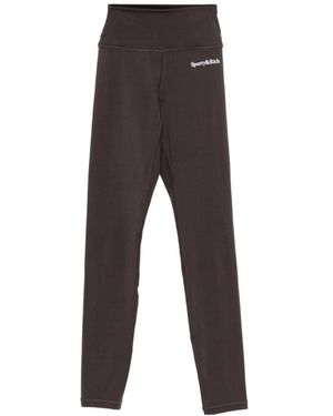 Sporty & Rich Logo-Print Leggings - Grey