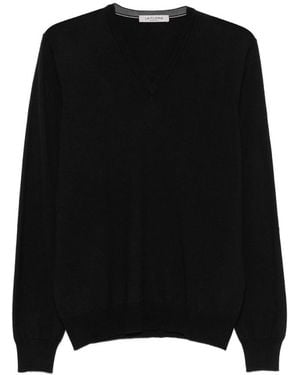 La Fileria V-Neck Jumper - Black