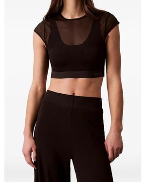 Calvin Klein Cropped Sports Top - Black