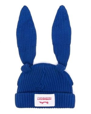 Charles Jeffrey Ears-Detailed Beanie - Blue