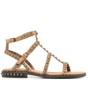Ash Precious Stud-Embellished Sandals - Brown