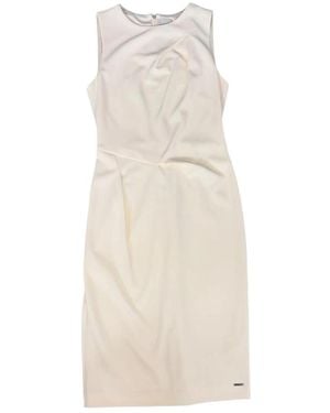 Calvin Klein Sleeveless Draped Dress - Natural