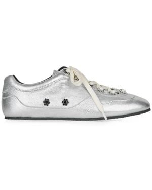 Cecilie Bahnsen Cbblaise Flower-Embellished Leather Trainers - White