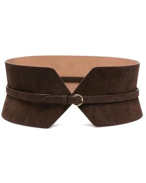 Alaïa Wide-Panelled Leather Belt - Brown