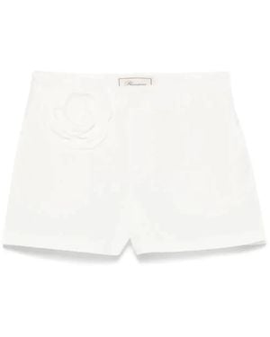 Blumarine Floral-Appliqué Shorts - White