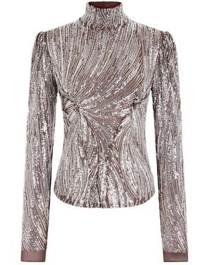 Rabanne Sequin-Embellished Top - Brown