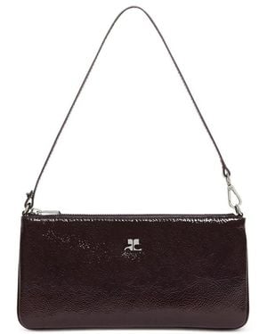 Courreges Logo-Plaque Clutch Bag - Purple