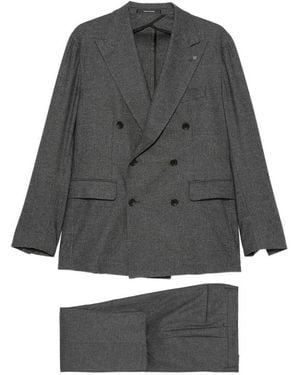Tagliatore Double-Breasted Checked Suit - Grey