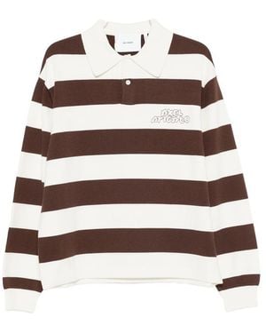 Axel Arigato Rey Striped Logo Polo Shirt - Brown