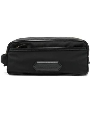 Tom Ford Logo-Patch Wash Bag - Black