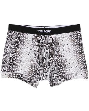 Tom Ford Snake-Print Logo-Waistband Boxers - Multicolour