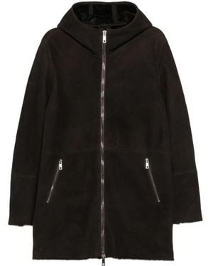 Giorgio Brato Hooded Shearling Coat - Black