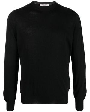 Fileria Round-Neck Virgin-Wool Sweater - Black