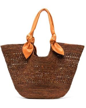 Hereu Straw Tote Bag - Brown