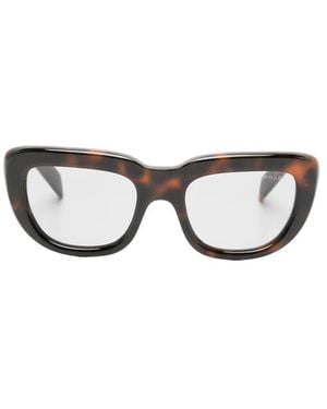 Prada Tortoiseshell-Effect Rectangle-Frame Sunglasses - Black