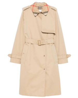Burberry Belted Double-Breasted Trench Coat - Natural